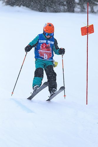 Ten-year-old Mathieu Gaudet takes flight off a jump at Holiday Mountain. (Matt Packwood/The Brandon Sun)