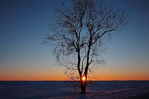 20012025
The sun sets on the horizon southwest of Brandon on a bitterly cold Monday afternoon.
(Tim Smith/The Brandon Sun)