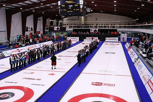 Piper Heather Medwid officially opens the 2025 RME Women of the Rings in the opening ceremonies Wednesday evening at the Pilot Mound Millenium Recreation Complex. (Matt Packwood/The Brandon Sun)