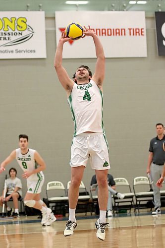 Brandonite Max Paddock started the match for his former team, getting a hometown sendoff after leaving to coach the Regina Pats' goaltenders this year. He's still a full-time student at Fraser Valley. (Thomas Friesen/The Brandon Sun)