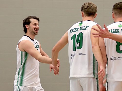 Brandonite Max Paddock started the match for his former team, getting a hometown sendoff after leaving to coach the Regina Pats' goaltenders this year. He's still a full-time student at Fraser Valley. (Thomas Friesen/The Brandon Sun)