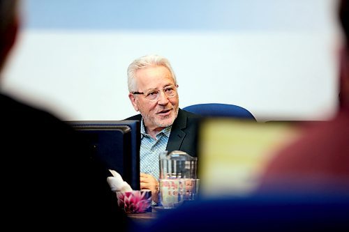 Coun. Glen Parker (Ward 9) speaks during the second day of the 2025 Budget deliberations on Saturday afternoon in council chambers. (Matt Goerzen/The Brandon Sun)