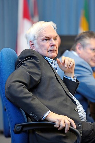 Brandon Coun. Barry Cullen listens to discussions on Saturday morning during the city's 2025 Budget deliberations. (Matt Goerzen/The Brandon Sun)