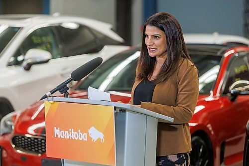 MIKE DEAL / FREE PRESS
Satvir Jatana, President and CEO of Manitoba Public Insurance, speaks during the press conference.
Matt Wiebe, Minister of Justice and Attorney General of Manitoba, Superintendent Cam Mackid, Investigations, Winnipeg Police Service and Satvir Jatana, President and CEO of Manitoba Public Insurance, hold a joint press conference at the MPI Physical Damage Centre (1981 Plessis Road), Friday afternoon to showcase a number of vehicles that were seized as part of an investigation by Manitoba Public Insurance and the Winnipeg Police Service. Working together in what is dubbed, Project Buyer Bee Aware, MPI and the WPS shut down a large auto theft operation in Winnipeg that had connections to vehicles stolen from Ontario.
Reporter: Scott Billeck
250131 - Friday, January 31, 2025.
