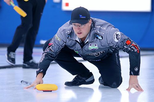 Steve Irwin looks on after throwing a rock in the final of the Taylor Jackson Financial Services Westman Superleague of Curling Final at the Brandon Curling Club. (Matt Packwood/The Brandon Sun) Feb. 2, 2025