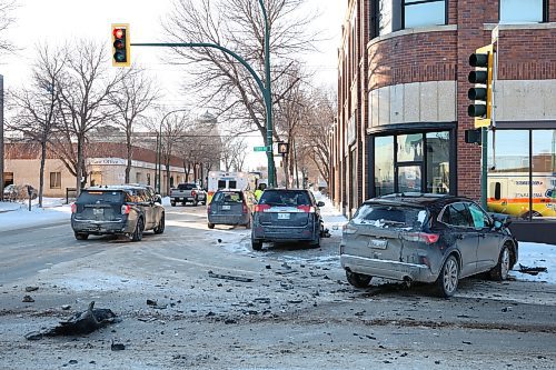 03022025
Emergency crews responded to a two vehicle collision at the intersection of Princess Avenue and 10th Street in Brandon on Monday afternoon. Both vehicles involved in the collision hit light standards after colliding. Portions of 10th Street and Princess Avenue were closed at the intersection until the vehicles were removed and the debris cleaned up.
(Tim Smith/The Brandon Sun)