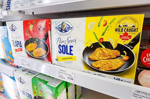 MIKE DEAL / FREE PRESS
Many producers already label their products with Made in Canada labels.
Tarik Zeid, manager at Food Fare Silver Heights (2285 Portage Ave), puts up Made in Canada signage to help consumers determine what is Canadian and what is American.
Reporter: Scott Billeck
250203 - Monday, February 03, 2025.