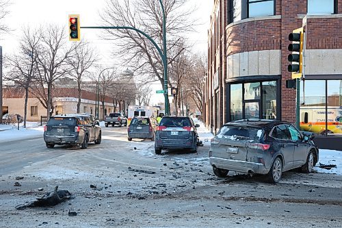 03022025
Emergency crews responded to a two vehicle collision at the intersection of Princess Avenue and 10th Street in Brandon on Monday afternoon. Both vehicles involved in the collision hit light standards after colliding. Portions of 10th Street and Princess Avenue were closed at the intersection until the vehicles were removed and the debris cleaned up.
(Tim Smith/The Brandon Sun)