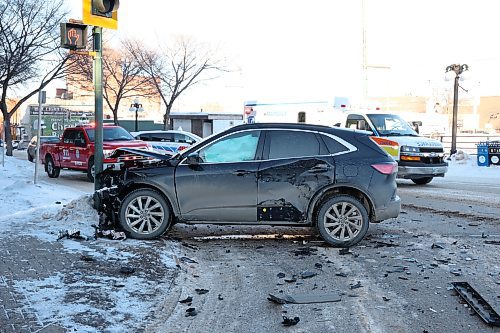03022025
Emergency crews responded to a two vehicle collision at the intersection of Princess Avenue and 10th Street in Brandon on Monday afternoon. Both vehicles involved in the collision hit light standards after colliding. Portions of 10th Street and Princess Avenue were closed at the intersection until the vehicles were removed and the debris cleaned up.
(Tim Smith/The Brandon Sun)