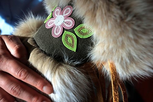 RUTH BONNEVILLE / FREE PRESS

BIZ - Manitobah

Manitobah business headquarters
25 Forks Market Rd.

Photo of  artisan piece, beaded gauntlet, created by Rhonda Chartrand, one many works of Indigenous artists for sale at Manitobah.

Story: Daman Morissette, vice president, social impact, at Manitobah to accompany an article about the company's latest social impact report. 

See story by Aaron

Feb 3rd, 2025