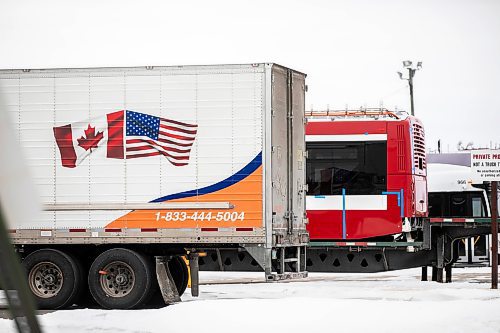 MIKAELA MACKENZIE / FREE PRESS
	

Buses behind the Motor Coach Industries building in Pembina, North Dakota on Wednesday, Feb. 5, 2025.

For Conrad story.
Winnipeg Free Press 2025