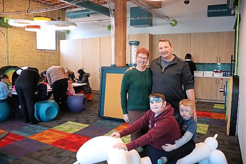 Fredy Hiebert with wife, Rowena, and sons Marek, 10, and Mirko, 5. (Tyler Searle / Winnipeg Free Press)