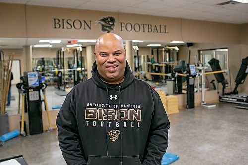 BROOK JONES/FREE PRESS
The University of Manitoba Bisons football team's newly minted head coach Stan Pierre, 53, is pictured in the weight room inside the Bison Football complex at Princess Auto Stadium in Winnipeg, Man., Monday, Feb. 10, 2025.