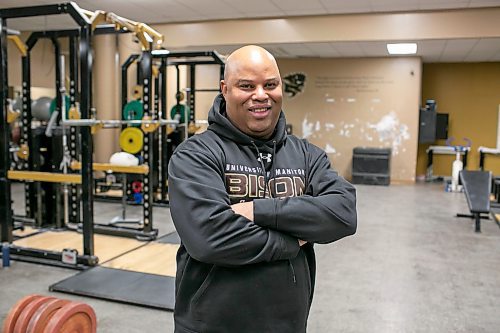 BROOK JONES/FREE PRESS
The University of Manitoba Bisons football team's newly minted head coach Stan Pierre, 53, is pictured in the weight room inside the Bison Football complex at Princess Auto Stadium in Winnipeg, Man., Monday, Feb. 10, 2025.