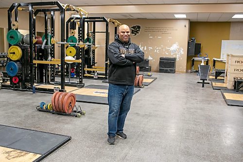 BROOK JONES/FREE PRESS
The University of Manitoba Bisons football team's newly minted head coach Stan Pierre, 53, is pictured in the weight room inside the Bison Football complex at Princess Auto Stadium in Winnipeg, Man., Monday, Feb. 10, 2025.