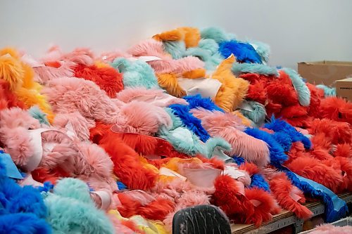 BROOK JONES/FREE PRESS
A Pile of sheepskins that will be turned into lambswool dusters are pictured in the factory at Lambskin Specialties/The Wonderful World of Sheepskin, a local manufacturer and storefront, at 250 Dufferin Ave. in Winnipeg, Man., Wednesday, Feb. 12, 2025.