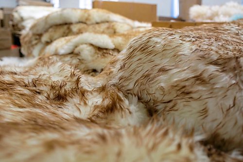 BROOK JONES/FREE PRESS
A Pile of brown tip sheepskins that will be turned into lambswool dusters are pictured in the factory at Lambskin Specialties/The Wonderful World of Sheepskin, a local manufacturer and storefront, at 250 Dufferin Ave. in Winnipeg, Man., Wednesday, Feb. 12, 2025.