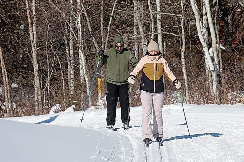 18022025
Myron and Kristen Schulz cross-country ski at Riding Mountain National Park on Tuesday while visiting from Winnipeg for their anniversary.
(Tim Smith/The Brandon Sun)