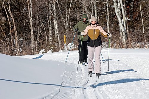 18022025
Myron and Kristen Schulz cross-country ski at Riding Mountain National Park on Tuesday while visiting from Winnipeg for their anniversary.
(Tim Smith/The Brandon Sun)