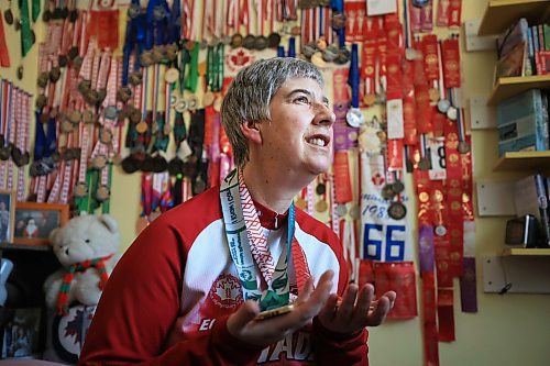 Ruth Bonneville / Free Press
LOCAL/SPORTS - Brita Hall
Photo of Brita Hall in her room with all her medals on the wall. Also with her mom, Birgit Hall.
Ahead of her trip to the World Winter Games in Turin, Italy next month, MB Sports Hall of Famer Brita Hall is deep in training mode. The four-time Paralympian, at age 55, continues to not only compete, but improve in cross-country skiing, building on a skillset she started developing as a teenager. Over the course of a long career in Nordic sports in Manitoba, Hall has been a trailblazer, becoming the first Special Olympic athlete to be enshrined in the MB Sports Hall of Fame last fall.
See story by Ben Waldman
February 19/25