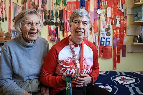 Ruth Bonneville / Free Press
LOCAL/SPORTS - Brita Hall
Photo of Brita Hall in her room with all her medals on the wall. Also with her mom, Birgit Hall.
Ahead of her trip to the World Winter Games in Turin, Italy next month, MB Sports Hall of Famer Brita Hall is deep in training mode. The four-time Paralympian, at age 55, continues to not only compete, but improve in cross-country skiing, building on a skillset she started developing as a teenager. Over the course of a long career in Nordic sports in Manitoba, Hall has been a trailblazer, becoming the first Special Olympic athlete to be enshrined in the MB Sports Hall of Fame last fall.
See story by Ben Waldman
February 19/25