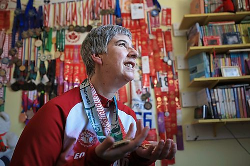 Ruth Bonneville / Free Press
LOCAL/SPORTS - Brita Hall
Photo of Brita Hall in her room with all her medals on the wall. Also with her mom, Birgit Hall.
Ahead of her trip to the World Winter Games in Turin, Italy next month, MB Sports Hall of Famer Brita Hall is deep in training mode. The four-time Paralympian, at age 55, continues to not only compete, but improve in cross-country skiing, building on a skillset she started developing as a teenager. Over the course of a long career in Nordic sports in Manitoba, Hall has been a trailblazer, becoming the first Special Olympic athlete to be enshrined in the MB Sports Hall of Fame last fall.
See story by Ben Waldman
February 19/25
