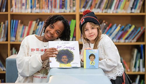 Ruth Bonneville / Free Press

LOCAL - young readers

Photo of 9-year-old Vienna Spencer (hat)  and Sofia Elena Mena Copete, 11, reading books to K - grade 2 students in the Library at Robert H. Smith School Friday. 

YOUNG READERS: A duo of elementary schoolers in River Heights has spent much of the month reading stories about Black characters and experiences to younger peers — a project the girls pitched to their principal at the start of February. 

New student-led readalouds at Robert H. Smith are ensuring community members can simultaneously celebrate Black History Month and I Love to Read Month. 

Nine-year-old Vienna Spencer and Sofia Elena Mena Copete, 11, have been scanning their personal and school library bookshelves with a mission to better educate other children on Black Canadians’ struggles and accomplishments. By the end of the month, they will have visited all 14 of their school's classes, in addition to joining several reading buddy groups and speaking at an end-of-February assembly. 

Their roster of books includes Sulwe by Lupita Nyong'o, I Am Enough by Grace Byers and three titles belonging to the Little People, Big Dreams series — on civil rights activist Rosa Parks, jazz singer Ella Fitzgerald and author Maya Angelou, respectively. 


February  21st, 2025