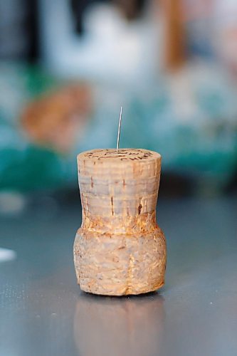 MIKE DEAL / FREE PRESS
Brenda Stuart is a photographer who specializes in solargraphy, a photographic method using a pinhole camera to capture the path of the sun. This is a form of pinhole photography using a long-exposure technique where the arc of the sun&#x2019;s trails are recorded onto photographic paper as the sun&#x2019;s position in the sky changes from solstice to solstice. Images can be made over a day, a week, a month, a year. Or even longer. A clear sunny day will record a strong bright arc across the photo paper. When the days are cloudy or partially cloudy the camera records dots and dashes.
Brenda&#x2019;s pin stuck into a cork she uses to make the holes in her pin hole cameras. 
Reporter: AV Kitching
250225 - Tuesday, February 25, 2025.