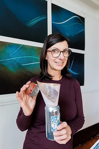 MIKE DEAL / FREE PRESS
Brenda Stuart is a photographer who specializes in solargraphy, a photographic method using a pinhole camera to capture the path of the sun. This is a form of pinhole photography using a long-exposure technique where the arc of the sun’s trails are recorded onto photographic paper as the sun’s position in the sky changes from solstice to solstice. Images can be made over a day, a week, a month, a year. Or even longer. A clear sunny day will record a strong bright arc across the photo paper. When the days are cloudy or partially cloudy the camera records dots and dashes.
Brenda shows what a solargraph looks like when it comes out of a pin hole camera in her studio.
Reporter: AV Kitching
250225 - Tuesday, February 25, 2025.