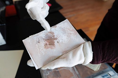 MIKE DEAL / FREE PRESS
Brenda Stuart is a photographer who specializes in solargraphy, a photographic method using a pinhole camera to capture the path of the sun. This is a form of pinhole photography using a long-exposure technique where the arc of the sun’s trails are recorded onto photographic paper as the sun’s position in the sky changes from solstice to solstice. Images can be made over a day, a week, a month, a year. Or even longer. A clear sunny day will record a strong bright arc across the photo paper. When the days are cloudy or partially cloudy the camera records dots and dashes.
Brenda keeps an archive of her photographic paper negatives in her studio some of which show the hardships they endured being left out in a pin hole camera for months.
Reporter: AV Kitching
250225 - Tuesday, February 25, 2025.