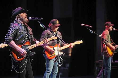 05032025
Country music artists Jason McCoy, Jason Blaine and Chad Brownlee perform together at the Western Manitoba Centennial Auditorium as part of their The Great Canadian Roadtrip 2.0 tour on Wednesday evening.
(Tim Smith/The Brandon Sun)