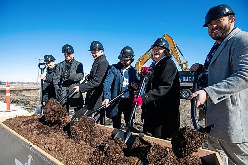 MIKAELA MACKENZIE / FREE PRESS
	

Daniel Neves, RBC director of real estate (left), Matthew Slobodian, ICI senior director of origination Canada, mayor Scott Gillingham, DJ Trudeau, president and CEO of Rockport Investment Group, councillor Janice Lukes, and Paolo Bryant, executive VP and owner of Rockport Investment Group, at the sod-turning ceremony for a Rockport Investment Group development at 1365 Lee Boulevard on Thursday, March 6, 2025. The build is funded by CMHC, and 15% of the units will be designated as affordable housing.

Standup.
Winnipeg Free Press 2025