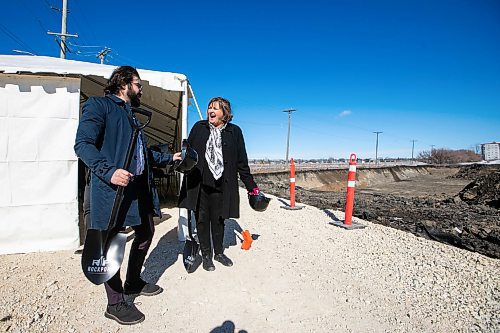 MIKAELA MACKENZIE / FREE PRESS
	

DJ Trudeau, president and CEO of Rockport Investment Group (left), and councillor Janice Lukes at the sod-turning ceremony for a Rockport Investment Group development at 1365 Lee Boulevard on Thursday, March 6, 2025. The build is funded by CMHC, and 15% of the units will be designated as affordable housing.

Standup.
Winnipeg Free Press 2025