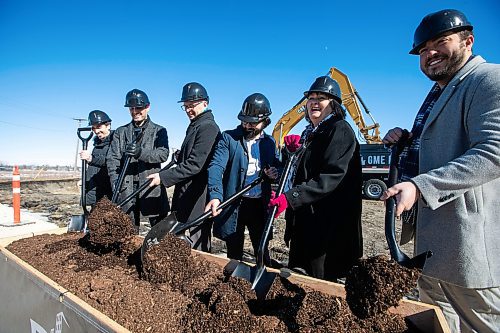 MIKAELA MACKENZIE / FREE PRESS
	

Daniel Neves, RBC director of real estate (left), Matthew Slobodian, ICI senior director of origination Canada, mayor Scott Gillingham, DJ Trudeau, president and CEO of Rockport Investment Group, councillor Janice Lukes, and Paolo Bryant, executive VP and owner of Rockport Investment Group, at the sod-turning ceremony for a Rockport Investment Group development at 1365 Lee Boulevard on Thursday, March 6, 2025. The build is funded by CMHC, and 15% of the units will be designated as affordable housing.

Standup.
Winnipeg Free Press 2025