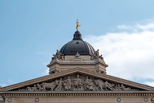 ALEX LUPUL / WINNIPEG FREE PRESS
The Golden Boy stands atop the Manitoba Legislative Building' in Winnipeg on Monday, July 5, 2021. It embodies the spirit of enterprise and eternal youth, and is poised atop the dome of the building.
Reporter: Ben Waldman