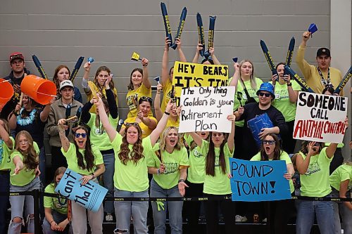 23032025
Brandon University Bobcats fans cheer on the Bobcats during the 2025 U SPORTS Men's Volleyball Championship gold medal match against the University of Alberta Golden Bears at the Brandon University Healthy Living Centre on Sunday evening. (Tim Smith/The Brandon Sun)