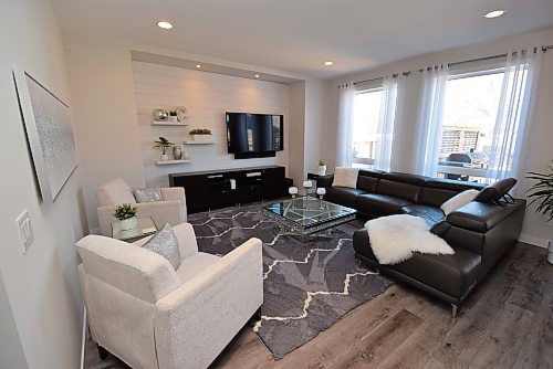 Todd Lewys / Free Press
The spacious yet cosy family room is a perfect spot to visit with guests after dinner.