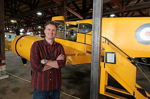 Commonwealth Air Training Plan Museum executive director Stephen Hayter stands beside a metal beam installed as part of emergency structural work done on the museum's Second World War-era hangar. The museum is scheduled to reopen this Sunday after being closed for eight months. (Colin Slark/The Brandon Sun)