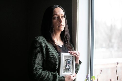 MIKAELA MACKENZIE / FREE PRESS
	

Melissa Diamond, whose late Mastiff mix Lilly had to be assessed by the city (because of a list of dog breeds deemed dangerous), on Wednesday, April 2, 2025. Diamond says she has had enough with council's outdated policies on owning specific breeds of dogs.

For Nicole story.
Winnipeg Free Press 2025