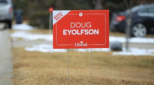 Ruth Bonneville / Free Press
Local Federal election signs
Lawn sign for Liberal candidate Doug Eyolfson
Constituency:
Charleswood—St. James—Assiniboia—Headingley
April 2nd 2025
