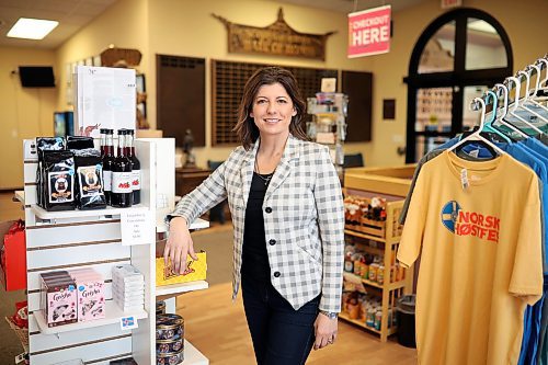 Stephanie Schoenrock, executive director of Visit Minot, stands in the Minot Visitors Center on Tuesday. (Tim Smith/The Brandon Sun)
