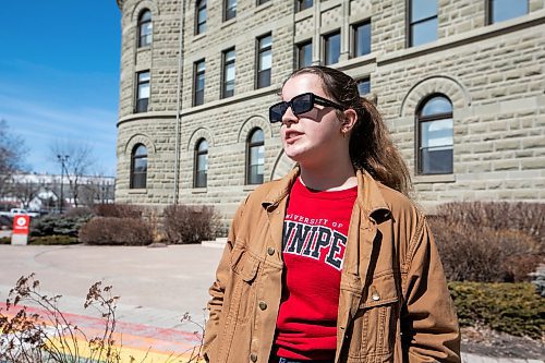 MIKAELA MACKENZIE / FREE PRESS
	

University of Winnipeg political sciences student Sage Toews speaks with the Free Press about the return of advanced polling stations to campuses on Friday, April 11, 2025. 

For Tyler story.
Winnipeg Free Press 2025