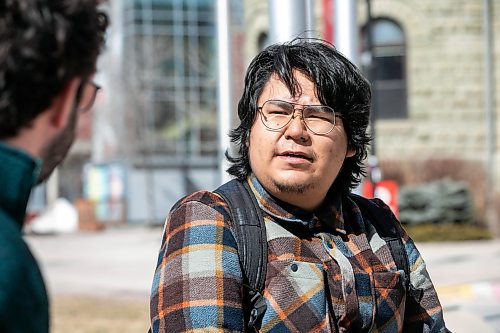 MIKAELA MACKENZIE / FREE PRESS
	

University of Winnipeg history student Clyde Larocque speaks with the Free Press about the return of advanced polling stations to campuses on Friday, April 11, 2025. 

For Tyler story.
Winnipeg Free Press 2025