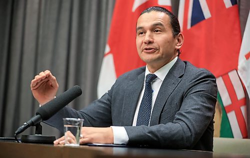 Ruth Bonneville / Free Press
Local Hydro announcement
Premier Wab Kinew speaks to the media during MB. Hydro announcement at the Legislative Building Monday.
During the meeting Premier Kinew also announced that the province is expropriating Lemay Forest and turning it into a provincial park. During questioning he broke out into laughter when asked if they would be building Yurts to rent.
See story by Carol
April 14th 2025