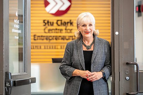 MIKAELA MACKENZIE / FREE PRESS
Debra Jonasson-Young, I.H. Asper executive director for entrepreneurship at the Stu Clark Centre for Entrepreneurship, on Monday, April 21, 2025. The Stu Clark New Venture Championships, where teams from universities across Canada and the U.S. are coming to pitch their business ideas in a friendly competition, are taking place this weekend.
For Gabby story.
Winnipeg Free Press 2025