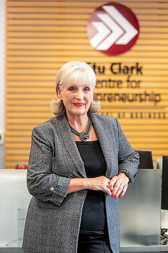 MIKAELA MACKENZIE / FREE PRESS
Debra Jonasson-Young, I.H. Asper executive director for entrepreneurship at the Stu Clark Centre for Entrepreneurship, on Monday, April 21, 2025. The Stu Clark New Venture Championships, where teams from universities across Canada and the U.S. are coming to pitch their business ideas in a friendly competition, are taking place this weekend.
For Gabby story.
Winnipeg Free Press 2025