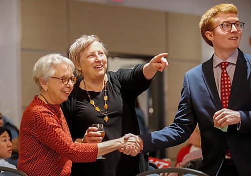 JOHN WOODS / FREE PRESS
Liberal candidate supporters of Doug Eyolfson celebrate results at the campaign party Monday, April 28, 2025.
Reporter: malak