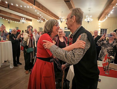 Ruth Bonneville / Free Press
Local - Election St. Boniface / St. Vital
Liberal candidte for St. Boniface / St. Vital riding Ginette Lavack celebrates her victory with her dad Philippe Lavack at Fort Gibralter Monday.
April 28th, 2025