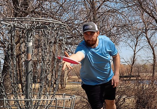 BEN LITTLE / FREE PRESS

Disc Golf 
Anton Hawka putts from a few feet out on the 4th hole at Kilcona Lakes, Saturday.

April 26, 2025