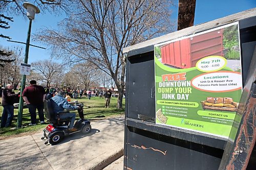 The City of Brandon's Spring Downtown Community Clean-Up Day on Wednesday coincided with a Downtown Dump Your Junk Day where citizens could dump extra garbage into two large bins stationed downtown. (Matt Goerzen/The Brandon Sun)
